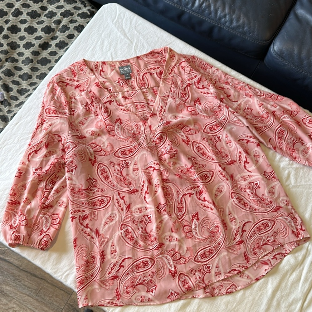 Soho Pink and Red Paisley Blouse